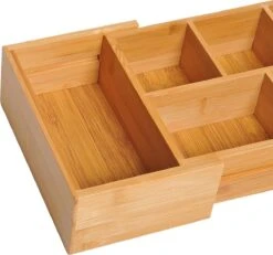 Verstelbare Lade Organizer - Voor Bestek/Keuken/Bureau/Make-Up/Accessoires – Uitschuifbare Lade Inzet Verdeler - Opbergbak Doos - Verstelbaar In 5 Of 7 Compartimenten - Duurzaam Bamboe Hout -Merkloos Winkel 1200x1121 4