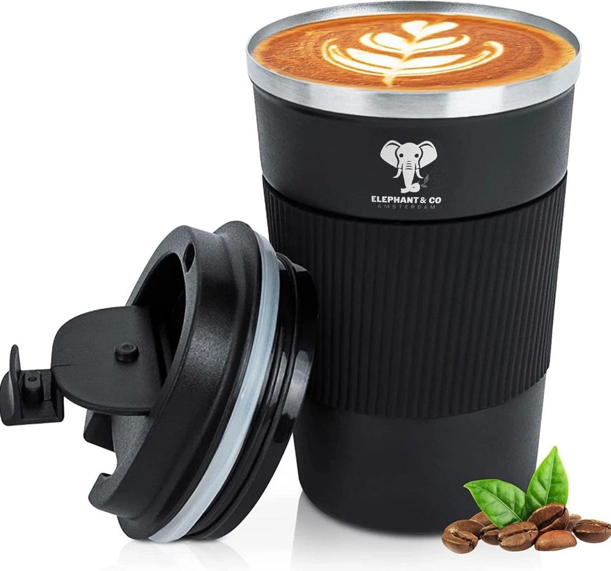 Elephant & Co Dubbelwandige Reisbeker - Koffie To Go - Duurzaam - Herbruikbaar - 380ml - 3 Elephant & Co Dubbelwandige Reisbeker - Koffie To Go - Duurzaam - Herbruikbaar - 380ml -