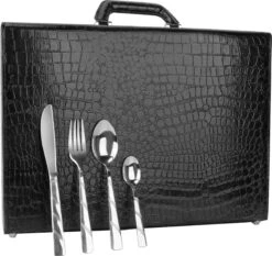 Swiss Pro+ - Bestekset - 12 Persoons - 72-delig - Luxe Opbergkoffer - 18/10 - Premium - Zilver