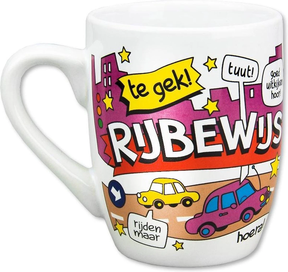 Paper Dreams Mok Cartoon-stijl Rijbewijs Keramiek 325ml Rood/wit 8 Paper Dreams Mok Cartoon-stijl Rijbewijs Keramiek 325ml Rood/wit - Afbeelding 6