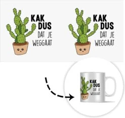 Mok - Koffiemok - Spreuken - Quote - 'Kak Dus Dat Je Weggaat' - Baan - Mokken - 350 ML - Beker - Koffiemokken - Theemok - Mok Met Tekst -Merkloos Winkel 1200x1134 6