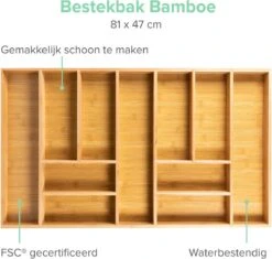 Grote Bestekbak Bamboe 81x47CM - Coninx Besteklade - Opbergbak - Duurzaam - Bamboe - Voor Laden Vanaf 47cm Diep -Merkloos Winkel 1200x1140 1