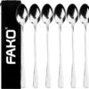 Fako Bijoux® - 6 Lange Lepels - Latte Macchiato - Longdrink - Cocktail - Dessert - IJs - Koffie - Zilver - 6 Stuks - Bewaarzakje -Merkloos Winkel 1200x1145 2