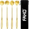 Fako Bijoux® - 4 Lange Lepels Bloem Motief - Latte Macchiato - Longdrink - Cocktail - Dessert - IJs - Koffie - Goud - 4 Stuks - Bewaarzakje 2 Fako Bijoux® - 4 Lange Lepels Bloem Motief - Latte Macchiato - Longdrink - Cocktail - Dessert - IJs - Koffie - Goud - 4 Stuks - Bewaarzakje -Merkloos Winkel 1200x1158