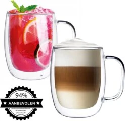 Luxe Latte Macchiato Glazen Met Oor - Dubbelwandige Koffieglazen - Cappuccino Glazen - 400 ML - 2x -Merkloos Winkel 1200x1159 3