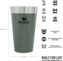 Stanley The Stacking Beer Pint 0,47l - Beker - Hammertone Green -Merkloos Winkel 1200x1165 6