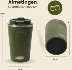 LaCardia Koffiebeker To Go Premium Groen – Thermosbeker – Theebeker – 380ML – Herbruikbaar -Merkloos Winkel 1200x1171 6
