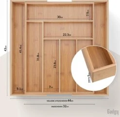 Gadgy Uitschuifbare Bestekbak - Uitschuifbare Bestekcassette Hout - Besteklade - Ladeverdeler - 6/8 Vakken - Bamboe 14 Gadgy Uitschuifbare Bestekbak - Uitschuifbare Bestekcassette Hout - Besteklade - Ladeverdeler - 6/8 Vakken - Bamboe -Merkloos Winkel 1200x1173