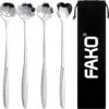 Fako Bijoux® - 4 Lange Lepels Bloem Motief - Latte Macchiato - Longdrink - Cocktail - Dessert - IJs - Koffie - Zilver - 4 Stuks - Bewaarzakje -Merkloos Winkel 1200x1173 3