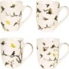 Clayre & Eef Mokken Set Van 4 300 Ml Beige Bruin Porselein Rond Vogels Koffiemok Cadeau Voor Haar Theemok -Merkloos Winkel 1200x1173 5