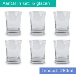 Luxe Drinkglazen - Waterglazen - Waterglas - Limonadeglazen - Sapglazen - 280 ML - Set Van 6 -Merkloos Winkel 1200x1176 3
