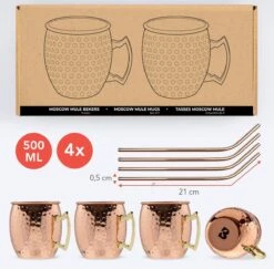 KitchenBrothers Moscow Mule Bekers - Met Rietjes - 4 Stuks - Verkoperd - 500ML -Merkloos Winkel 1200x1182 4