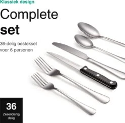 Vivid Green Bestekset (36-delig) - Bestek Set 6 Persoons - Lepels, Messen, Vorken En Steakmessen - Vaatwasserbestendig - RVS -Merkloos Winkel 1200x1184 3