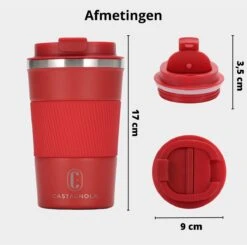 Castagnola Design RVS Koffiebeker To Go - Rood - 380ml - Thermosbeker - Theebeker -Merkloos Winkel 1200x1191 18