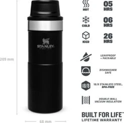 Stanley Trigger-Action Travel Mug 0.35L - Thermosfles - Matt Black -Merkloos Winkel 1200x1194