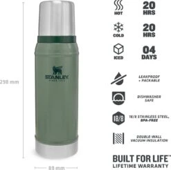 Stanley The Legendary Classic Bottle 0,75L - Thermosfles - Hammertone Green -Merkloos Winkel 1200x1196