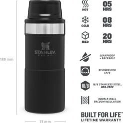 Stanley Trigger-Action Travel Mug 0.35L - Thermosfles - Matt Black -Merkloos Winkel 1200x1198 2