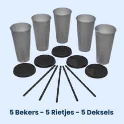 Herbruikbare Bekers Met Rietje En Deksel Van Plastic – Starbucks Design – Drinkbekers Met Rietje – Kleur Veranderende Beker -Merkloos Winkel 1200x1198 39