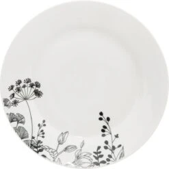 4goodz Wild Flower Porseleinen Servies Set 6-persoons 18-delig - Wit/Zwart -Merkloos Winkel 1200x1198 55