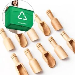 10 Stuks Mini Houten Lepels - Kleine Theelepeltjes - Houten Schepjes - Doseerschep Maatlepel - Lepels Voor Keuken, Koken, Kruiden, Koffie, Thee, Suiker En Zout - Spatel -Merkloos Winkel 1200x1199 3