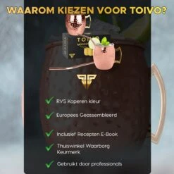 Toivo Moscow Mule Bekers Deluxe 2 Stuks - Brons - 500 Ml - Inclusief RVS Rietjes - Cocktailglas - Bekers 13 Toivo Moscow Mule Bekers Deluxe 2 Stuks - Brons - 500 Ml - Inclusief RVS Rietjes - Cocktailglas - Bekers -Merkloos Winkel 1200x1200 1039