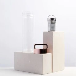 Dzukou - Theeglas Met Filter - Waterfles Met Fruit Filter - Thermosfles Met Rosé Gouden Dop - 425 Ml Dubbelwandig Glazen Waterfles - Theefles - Duurzame En Milieuvriendelijke Theebeker Voor Onderweg – Luchtdicht En Lekvrij -Merkloos Winkel 1200x1200 1048