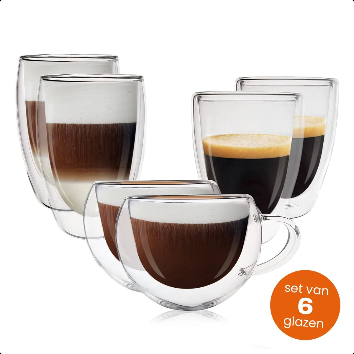Goliving Dubbelwandige Koffieglazen - Koffiekopjes - Kopjes - Glazen - Theeglazen - Latte Macchiato - Cappuccino - Set Van 6 3 Goliving Dubbelwandige Koffieglazen - Koffiekopjes - Kopjes - Glazen - Theeglazen - Latte Macchiato - Cappuccino - Set Van 6