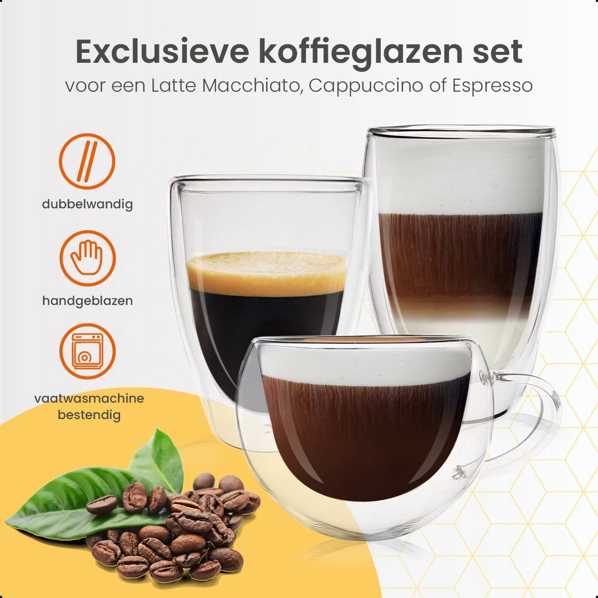 Goliving Dubbelwandige Koffieglazen - Koffiekopjes - Kopjes - Glazen - Theeglazen - Latte Macchiato - Cappuccino - Set Van 6 4 Goliving Dubbelwandige Koffieglazen - Koffiekopjes - Kopjes - Glazen - Theeglazen - Latte Macchiato - Cappuccino - Set Van 6 - Afbeelding 2