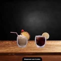 GLAEZ® Dubbelwandige Theeglazen - Set Van 6 Glazen - Latte Macchiato Koffieglazen - Koffiekopjes/Theeglazen - Koffieglas Handgeblazen - Dubbelwandig Koffieglazen - Vaatwasserbestendig - Topcadeaus - Cadeau Voor Haar - 250 Ml - Set Van 6 Glazen -Merkloos Winkel 1200x1200 1144