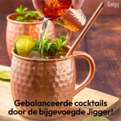 Gadgy Moscow Mule Bekers Set - 100% Koper - Cocktailset : 2 Cocktailglazen, 2 Rietjes & 1 Barmaatje -Merkloos Winkel 1200x1200 1250