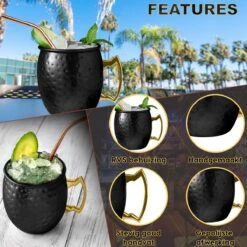 Toivo Moscow Mule Bekers Deluxe 2 Stuks - Zwart - Inclusief RVS Rietjes - 500 Ml - Cocktailglas - Bekers 12 Toivo Moscow Mule Bekers Deluxe 2 Stuks - Zwart - Inclusief RVS Rietjes - 500 Ml - Cocktailglas - Bekers -Merkloos Winkel 1200x1200 1268