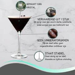 TEN Kristallen Espresso Martini Glazen 6 Stuks - Espresso Glazen 240ml + 40 Cocktail Recepten -Merkloos Winkel 1200x1200 1285