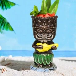 Tiki-mokken Glazen Tiki-mok Voor Cocktails, Set Van 4 Grote Keramische Tropische Bekers, Hawaïaanse Tiki-feestjes, Creatieve Cocktailglazen Voor Drankjes, Drinkgerei Voor Bar, Hoogwaardig Tropisch Exotisch Leuk Bargerei, 4 Stuks, Als Cadeau -Merkloos Winkel 1200x1200 1292