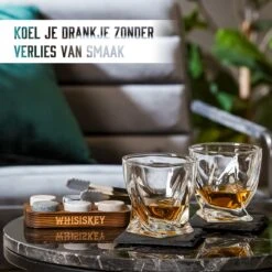Whisiskey Luxe Whiskey Rocks Set - Whiskey Stones - 6 Stuks - IJstang - Herbruikbare IJsblokjes - Graniet Whiskey Stenen Voor Glazen - Accessoires - IJklontjes Steen - Drank Koeler - Cadeau Voor Man & Vrouw -Merkloos Winkel 1200x1200 1342