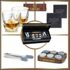 Whisiskey Luxe Whiskey Rocks Set - Whiskey Stones - 6 Stuks - IJstang - Herbruikbare IJsblokjes - Graniet Whiskey Stenen Voor Glazen - Accessoires - IJklontjes Steen - Drank Koeler - Cadeau Voor Man & Vrouw -Merkloos Winkel 1200x1200 1345