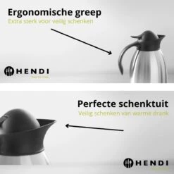 Hendi Thermoskan 2 Liter - Isoleerkan Met Drukknop - Zwart - Ø14,5x(H)26cm -Merkloos Winkel 1200x1200 137