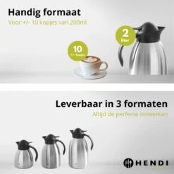 Hendi Thermoskan 2 Liter - Isoleerkan Met Drukknop - Zwart - Ø14,5x(H)26cm -Merkloos Winkel 1200x1200 138