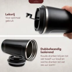 Nimma® Thermosbeker - 510 Ml - Koffiemok / Koffiebeker To Go - Travel Mug - Voor In De Auto - Rvs - Incl. E-Kookboek - Zwart -Merkloos Winkel 1200x1200 1417