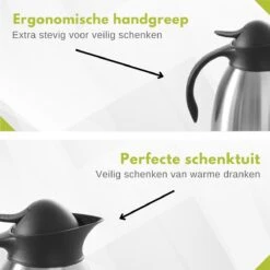 Hendi Thermoskan 1,5 Liter - Isoleerkan Met Drukknop - Zwart - Ø14,5x(H)23cm -Merkloos Winkel 1200x1200 144