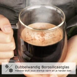 Dubbelwandige Koffieglazen Met Oor - Cappuccino Glazen - Dubbelwandige Theeglazen - 300 ML - 4 Stuks -Merkloos Winkel 1200x1200 1476