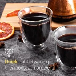 Dubbelwandige Theeglazen Koffieglazen - Cappuccino Glazen - Warme En Koude Dranken Mokken Dubbelwandig - 250 ML - Set Van 2 - VDN -Merkloos Winkel 1200x1200 1497