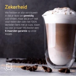 VDN Dubbelwandige Koffieglazen Theeglazen - 300 ML Mokken - Set Van 4 Handgeblazen Cappuccino Latte Macchiato Glazen Dubbelwandig -Merkloos Winkel 1200x1200 1515