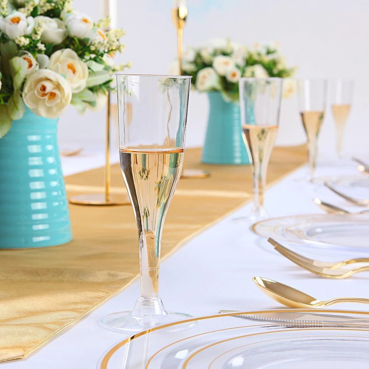 Champagneglazen - 30 Stuk(s) - 135ml - Chique - Plastic - Glazen - Transparant - Kunststof - Kerst Servies 6 Champagneglazen - 30 Stuk(s) - 135ml - Chique - Plastic - Glazen - Transparant - Kunststof - Kerst Servies - Afbeelding 4