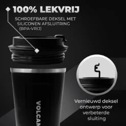 Volcan RVS Koffiebeker To Go - Thermosbeker - Theebeker - Coffee - Zwart -Merkloos Winkel 1200x1200 1633