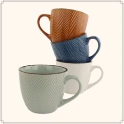 OTIX Koffiekopjes - Met Oor - Set Van 4 - Verschillende Kleuren - Aardewerk - 250 Ml -Merkloos Winkel 1200x1200 1787