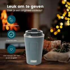 LaCardia Koffiebeker To Go Premium Blauw – Thermosbeker – Theebeker – 380ML – Herbruikbaar -Merkloos Winkel 1200x1200 1797