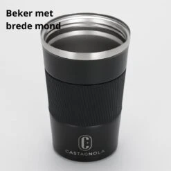 Castagnola Design RVS Koffiebeker To Go - Zwart - 380ml - Thermosbeker - Theebeker -Merkloos Winkel 1200x1200 1803
