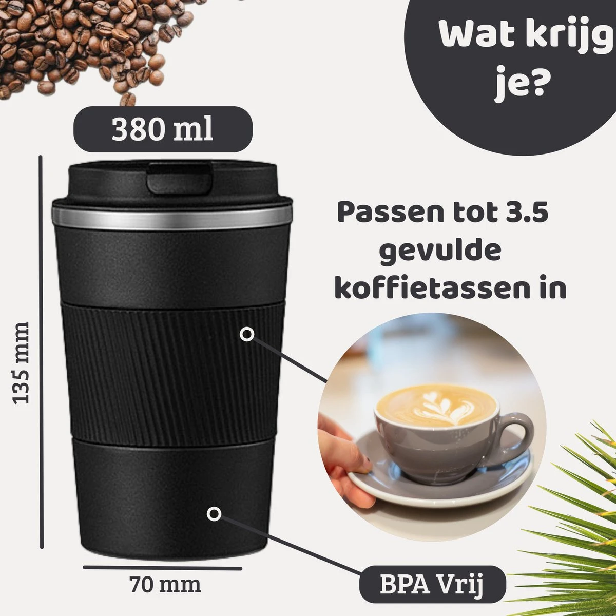 Mmoods Thermosbeker Voor Koffie En Thee 380ml - Koffiebeker To Go - Reisbeker Voor Auto - Herbruikbare Drinkfes Voor Warme En Koude Dranken - Ecologische Thermoskan Zwart Geschenk 12 Mmoods Thermosbeker Voor Koffie En Thee 380ml - Koffiebeker To Go - Reisbeker Voor Auto - Herbruikbare Drinkfes Voor Warme En Koude Dranken - Ecologische Thermoskan Zwart Geschenk - Afbeelding 10