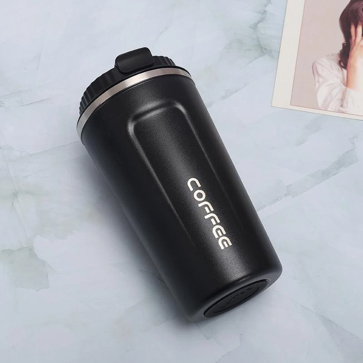 Koffiebeker To Go | Lekvrije Thermosbeker | Thermosfles | RVS Reisbeker | Dubbelwandige Travel Mug | 380 Ml | Zwart 3 Koffiebeker To Go | Lekvrije Thermosbeker | Thermosfles | RVS Reisbeker | Dubbelwandige Travel Mug | 380 Ml | Zwart