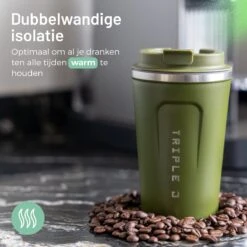 Triple J® Koffiebeker To Go - Thermosbeker - BPA & Lekvrij - 380ml - Groen -Merkloos Winkel 1200x1200 1943